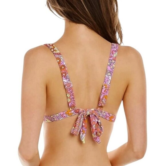 Jessica Simpson Womens Size XL Orange Pink Print Bikini Top Swim Separates NWT - Picture 4 of 8